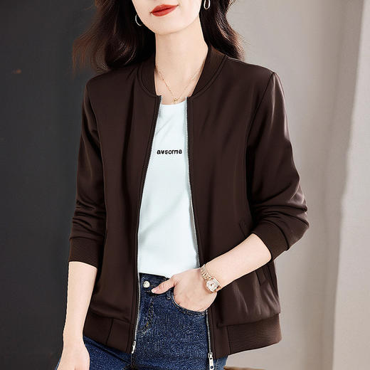 大码女装棒球服外套女2026春秋新款女士休闲百搭开衫夹克上衣薄款 商品图2