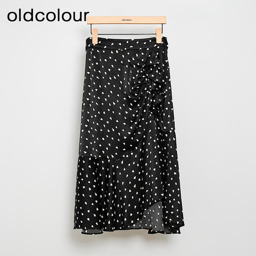 oldcolour欧珂春秋季休闲时尚气质波点鱼尾半身长裙女GN31063861 商品图0