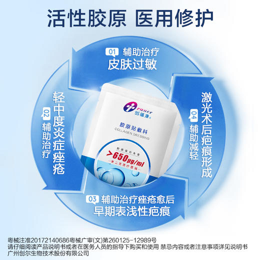 【双旦礼遇季|可用券】创福康 650浓度胶原贴敷料丨买1盒送1盒丨临期特惠，介意勿拍 商品图4