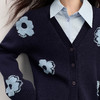 【周末秒杀】熙世界仿羊绒纱提花针织短外套女2025秋冬新款小个子V领毛衣开衫 商品缩略图2