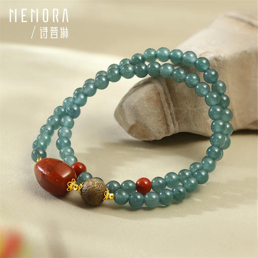 【新品首发】翡翠手链 中国风叠戴南红沉香手串手链女士礼物MEMORA诗普琳JB002401 商品图4