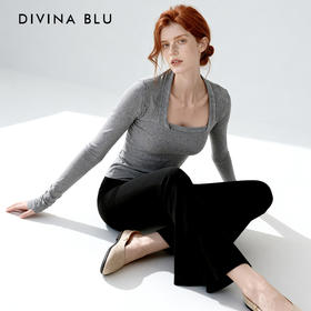 DIVINA BLU 丹麦系列 迪唯纳法式方领气质T恤119