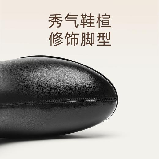 信诺羊皮妈妈鞋时装女靴粗跟软底短靴2025冬季新款中老年加绒棉鞋X5M153-257D 商品图3