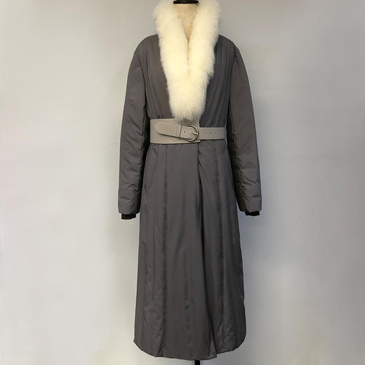 famecoco范可儿狐狸大毛领羽绒服冬季加厚中长款收腰优雅外套F228AH011 商品图4