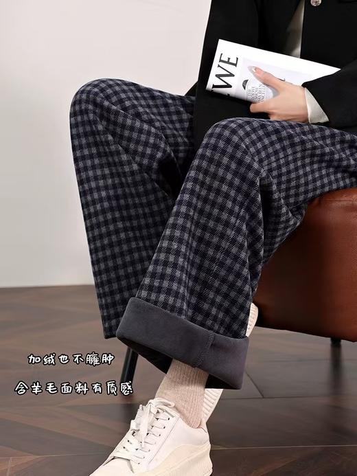 【暖冬的氛围感神器】羊毛休闲加绒格子裤  商品图0