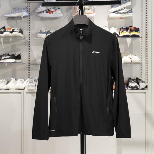 李宁运动外套男子健身系列轻薄透气针织立领风衣AFDV239 黑色AFDV239 商品图0