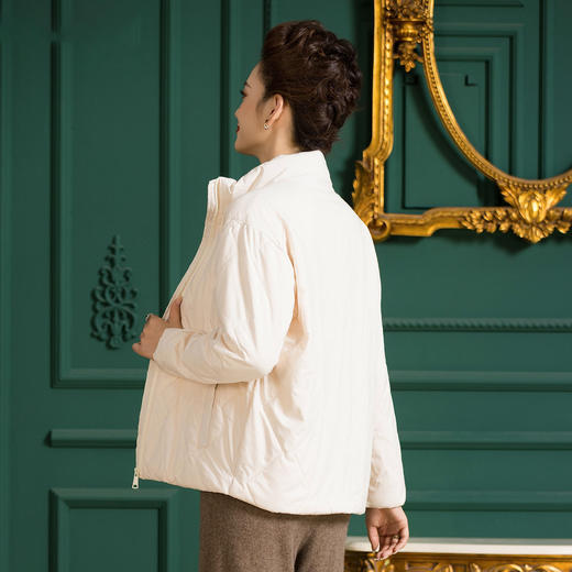 雀说100桑蚕丝填充棉服女高领妈妈装秋冬保暖棉衣外套ALAYD02 商品图1