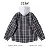 47176SDSA男士秋冬新款痞帅男装韩版拼接格纹纽扣连帽夹克外套百搭时尚 商品缩略图5
