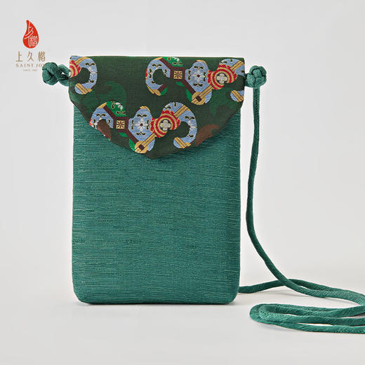 【上久楷 X 恭王府】宋锦手机包 彩画蝙蝠 墨绿XB3B085205001 商品图3