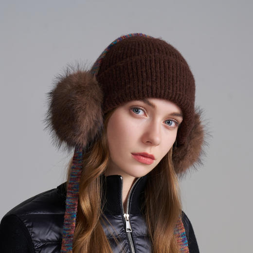 卡蒙绵羊毛耳帽一体亲肤针织帽KM-9691 商品图2