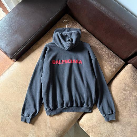 D110425红色字母连帽长袖落肩棉质卫衣男女同款 商品图7