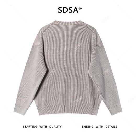 22120SDSA男士秋冬新款痞帅男装慵懒风简约刺绣字母圆领毛衣百搭宽松 商品图5