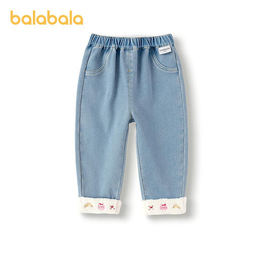巴拉巴拉宝宝长裤加绒牛仔裤冬季女童装2025新款裤子 商品图4
