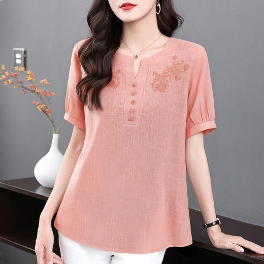 纯棉短袖衬衫女外穿2026年新款胖mm夏季宽松显瘦大码女装薄款上衣 商品图3