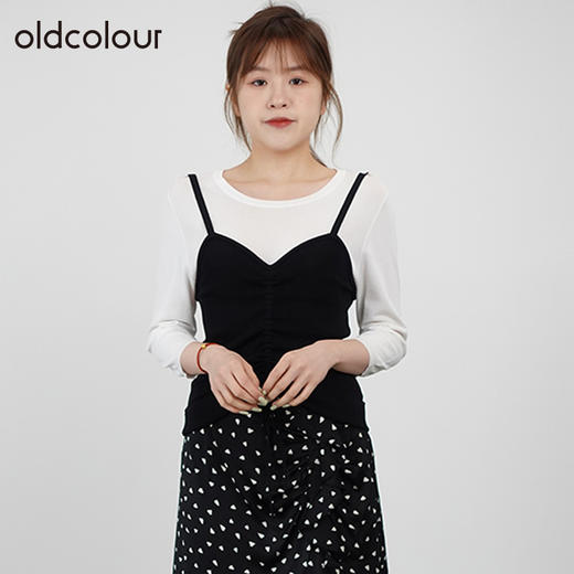 oldcolour欧珂春秋季简约休闲假两件长袖套头衫女GN31052854 商品图0