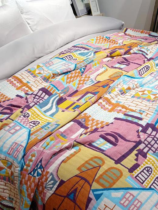 4楼Eubelle欧蓓 Cieltown夏尔小镇纯棉多功能毯乐高小镇休闲毯 吊牌价：199-299元 活动价：159-229元 商品图2