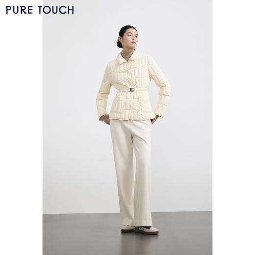PURE TOUCH女装25秋冬新款鹅绒羽绒服短款翻领系带收腰鹅绒服外套 商品图3