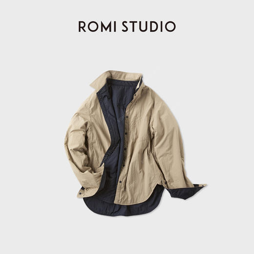ROMI STUDIO“率性自我”轻量感双面撞色锦纶衬衫式外套RWCAS66281 商品图3