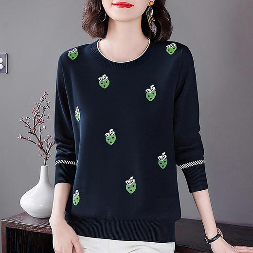 大码女士毛衣打底衫秋冬内搭2026新款爆款宽松圆领套头针织衫上衣 商品图2