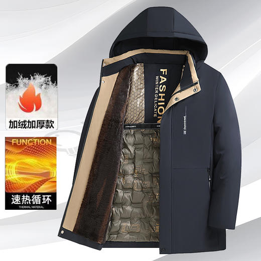 冬季加绒加厚棉衣黑金羽绒棉服款棉衣男保暖外套中老年棉袄中老年秋冬外套 商品图2