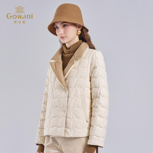 乔万尼双面穿短款羽绒服保暖西装领减龄撞色设计EM4T605 商品图2