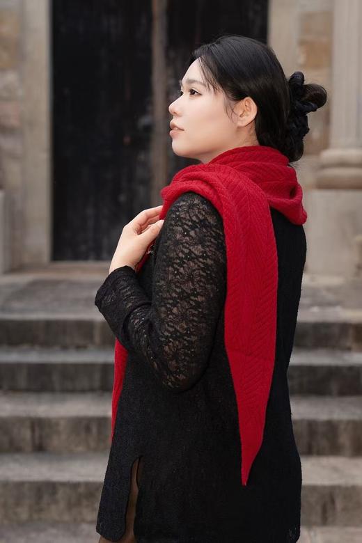 一周发货【南红胸针 & 大红三角披肩】9款胸针，主体锌合金材质，点缀南红、锆石，金属部分不容易掉色，放心戴。解锁三角披巾多种戴法，披肩15%羊毛20%腈纶23%尼龙42%再生涤纶，205*64cm 商品图9