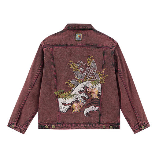 ONIARAI/鬼洗25秋冬泥棒蓝五运色绣花牛仔男式休闲外套 N340234 商品图4