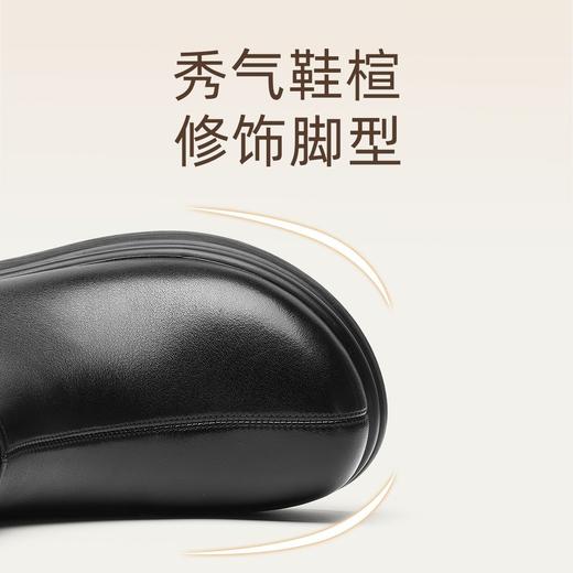 信诺真皮妈妈鞋女厚底增高短靴切尔西靴2025冬季新款加绒加厚棉鞋X5M155-269Z 商品图2