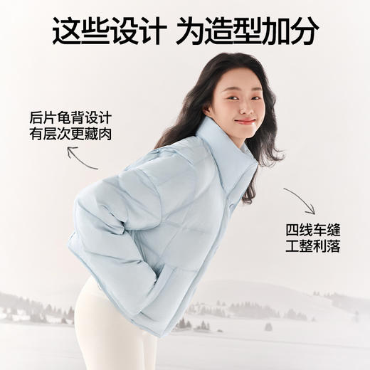 SIINSIIN短款泡芙羽绒服女士冬季保暖加厚时尚立领云朵面包服外套 商品图4