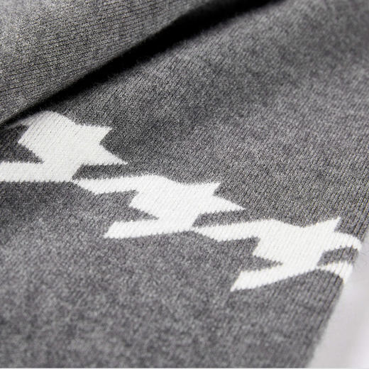 NPC潮牌复古袖子撞色千鸟格空气层针织毛衣3层空气层圆领NP5ASW03 商品图3