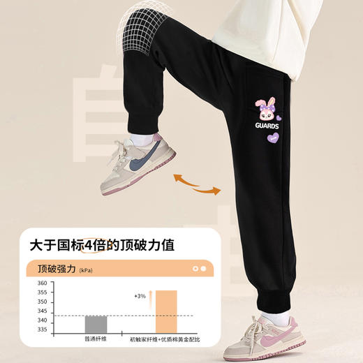 女童加绒加厚裤子冬款中大童运动裤冬季儿童卫裤冬装长裤女孩棉裤 商品图2