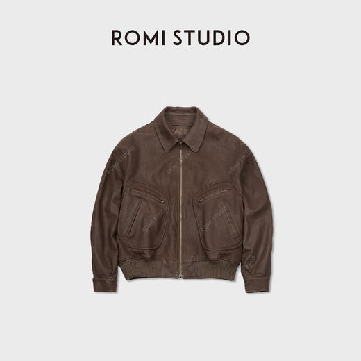ROMI STUDIO“封蜡皮衣”进口牛皮革重洗水复古皮外套 RWCWWG6090 商品图0