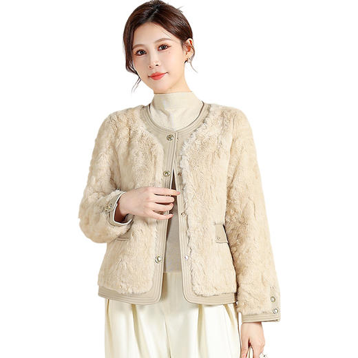 仿貂绒外套秋冬季新款圆领厚款，毛绒上衣短款宽松休闲外套QYM-YIYI-JK25B29-Y 商品图4