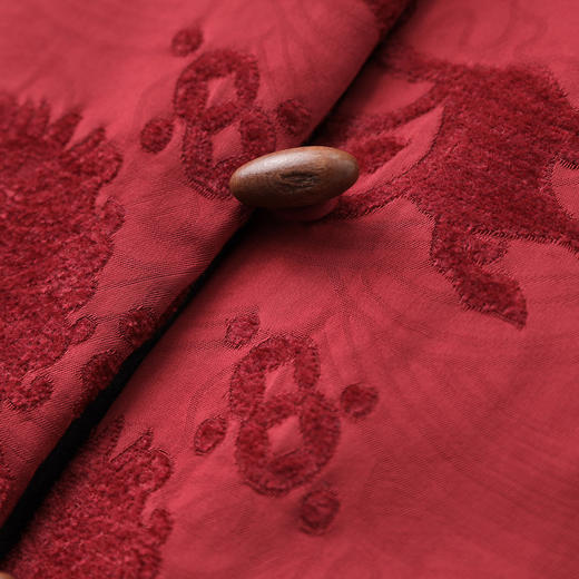 「高货wl」全新升级【铂金会员395/天猫529/差价134】(95420)洛诗琳新中式夹棉马甲2025秋冬国风鸵鸟毛无袖棉服外套女 商品图4