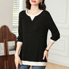2026新款春装黑色长袖t恤女大码中长款打底衫宽松显瘦遮屁股上衣 商品缩略图2