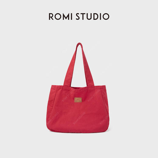 ROMI STUDIO 首饰袋 重磅牛津帆布酵洗西瓜红单肩包RWCLPY6733 商品图4