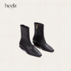 【黑檀木】heelz设计师手工鞋履｜H小方跟弹力羊皮瘦瘦靴 3公分 商品缩略图1