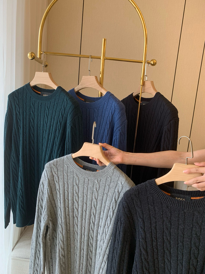 1031-1 亲戚工厂 一手渠道货 BS 棉/羊毛混纺 柔软亲肤 麻花针织毛衣 老朱穿L