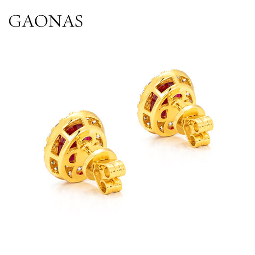 GAONAS 贵气百搭金色圆耳钉11748ER 商品图2