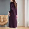 紫色长袖春秋连衣裙女士2026新款春季高端大码女装高级感直筒裙子 商品缩略图4