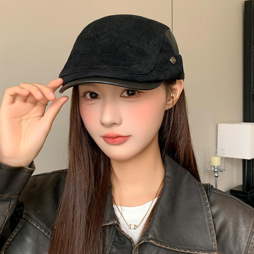 【喵小仟 秋冬麂皮绒帽子合集】  网红休闲 复古百搭 显脸小头包脸 商品图2