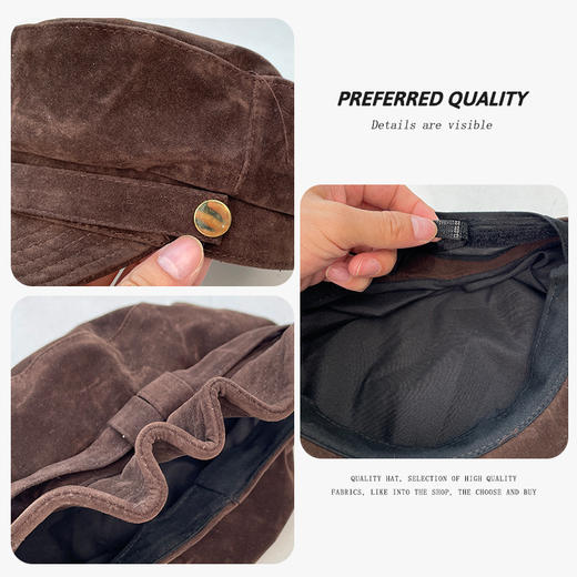 【喵小仟 秋冬麂皮绒帽子合集】  网红休闲 复古百搭 显脸小头包脸 商品图4