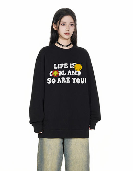 【品牌直发-明星同款】Smiley圆领卫衣【李*直播同款】法国品牌Smiley时尚百搭 商品图1