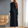 小个子黑色连衣裙女长袖2026春秋季新款大码胖mm高级大码翻领裙子 商品缩略图4
