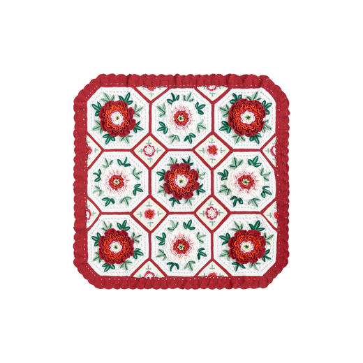 苏苏姐家国色芳华牡丹毯&抱枕套手工DIY家居钩针毛线4股棉材料包 商品图4