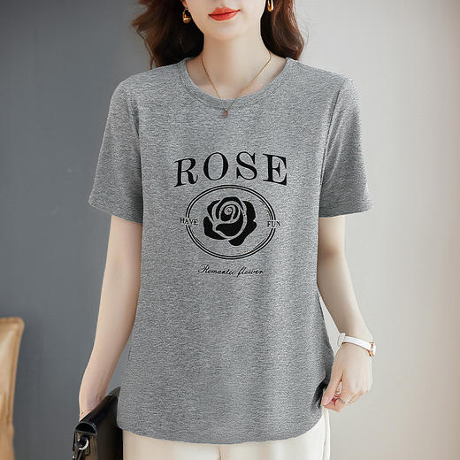 芳妮诗纯棉t恤女短袖休闲大码宽松女装2026新款夏季胖mm女士上衣 商品图4