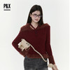 P&X设计师女装2025冬季套头法式时尚修身短款毛衣 825418189 红色 商品缩略图0