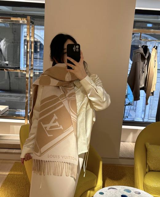 D110432锁头满印双面提花披肩围巾两用款流苏围巾 商品图1