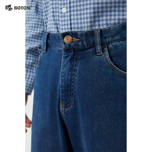 波顿男士秋冬 宽松藏肉显利落 弯袋直筒抓毛底牛仔长裤 *ME980325 商品图3