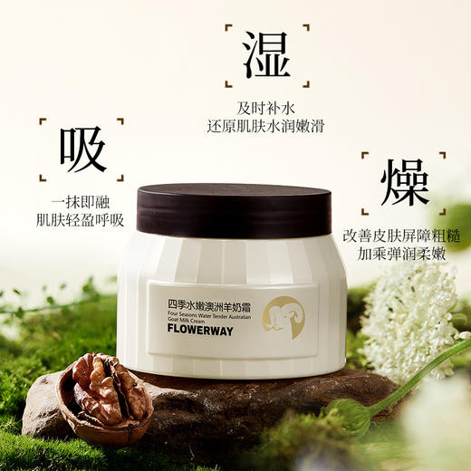 【秋冬修护嫩肤滋润保湿面霜】网红同款FLOWERWAY四季水嫩澳洲羊奶霜补水 商品图2